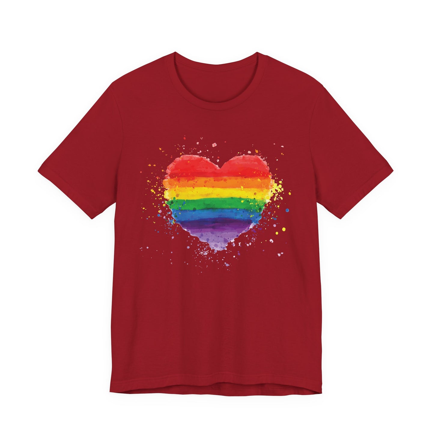 Rainbow Watercolor Heart T-Shirt — Pride Gay Lesbian LGBTQ+ Tee