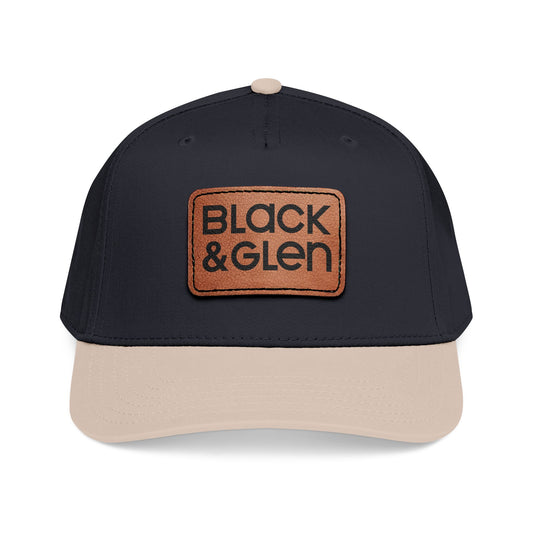 BLACK & GLEN Leather Patch Baseball Cap - Mid Profile Hat