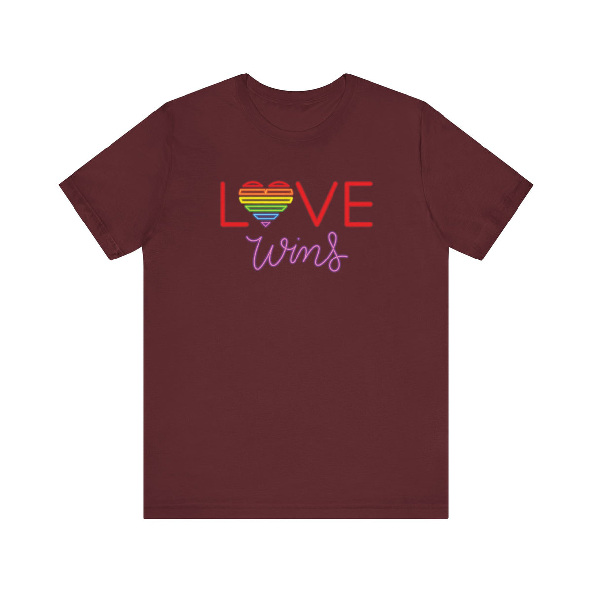 Love Wins Rainbow T-Shirt | Pride Heart Graphic