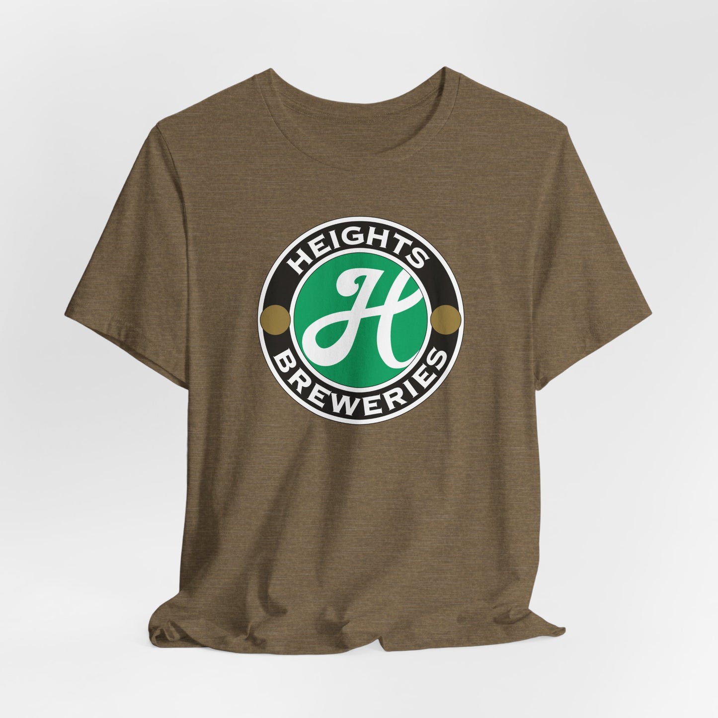 Heights Breweries Logo T‑Shirt — Retro Green Brewery Emblem Tee