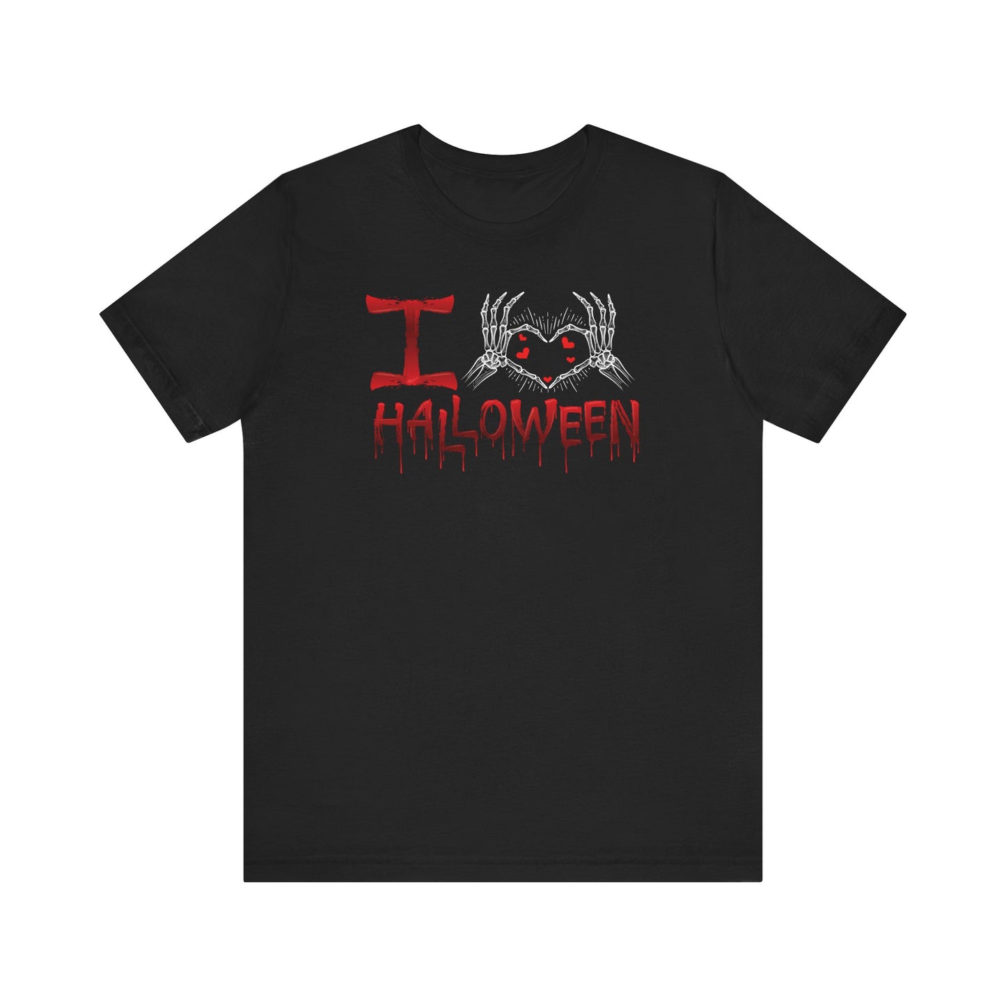 I Love Halloween - Skeleton Hand Heart Shirt
