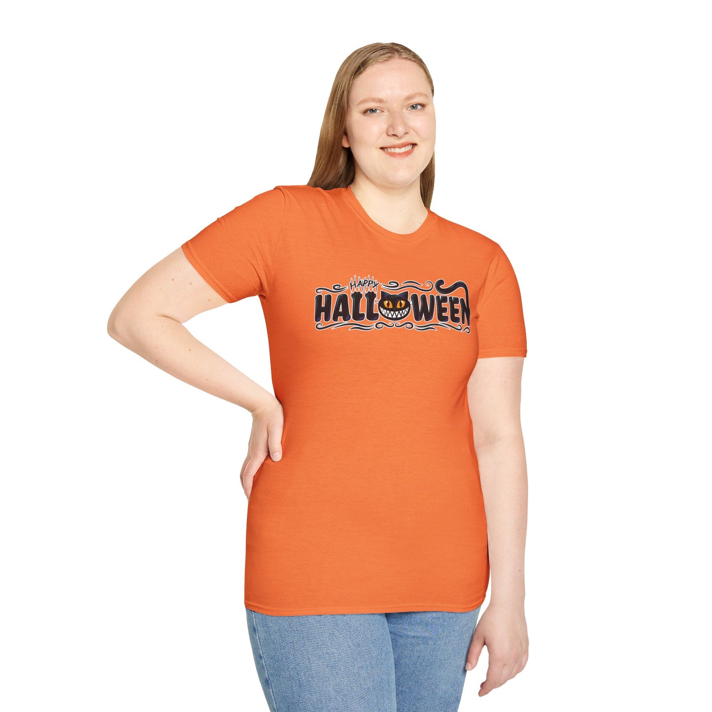 Happy Halloween Black Cat - Unisex Halloween T-Shirt
