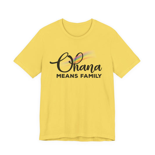 Ohana Means Family Rainbow Unisex Tee