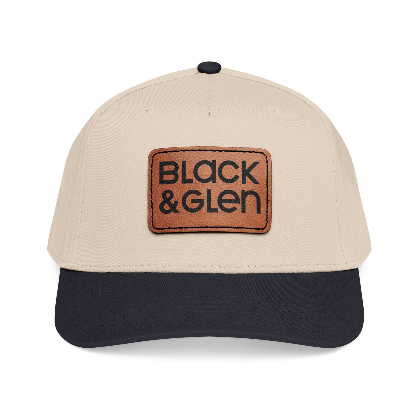 BLACK & GLEN Leather Patch Baseball Cap - Mid Profile Hat