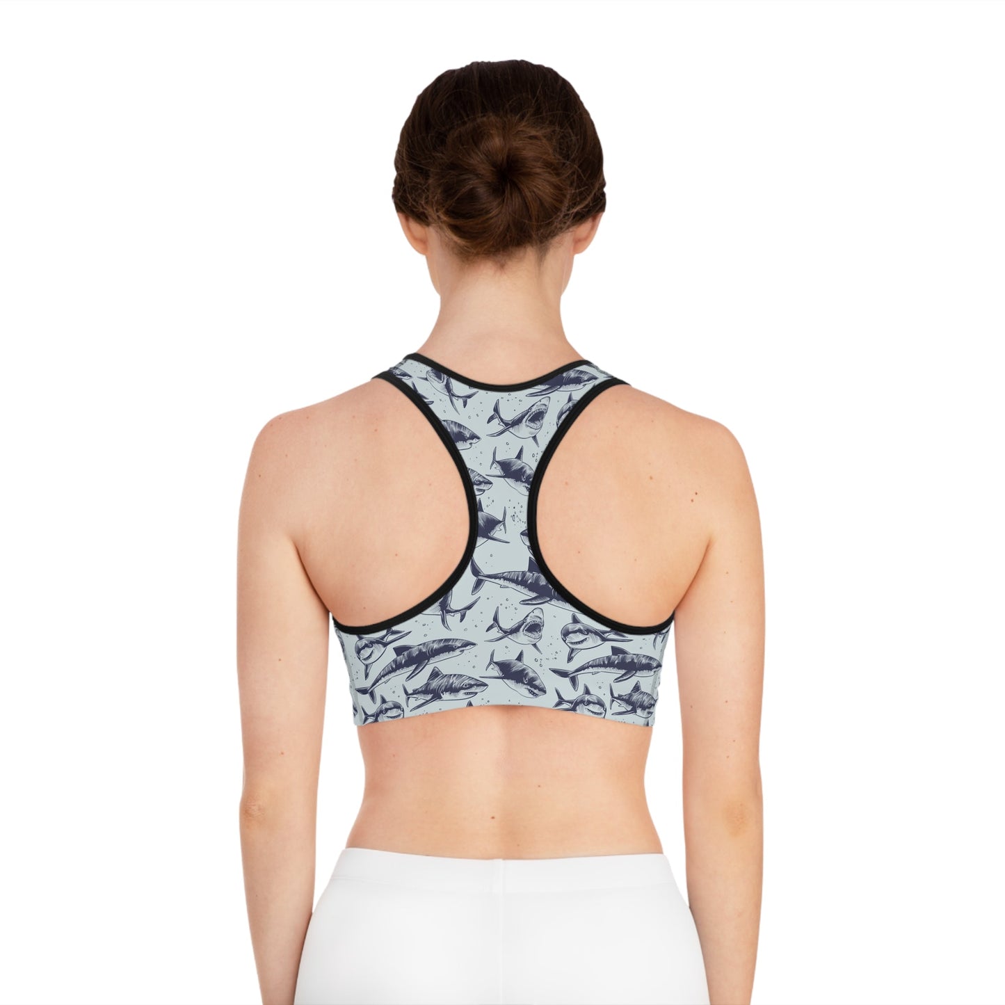 Feeding Frenzy Shark Sports Bra - Speak Out Shirts