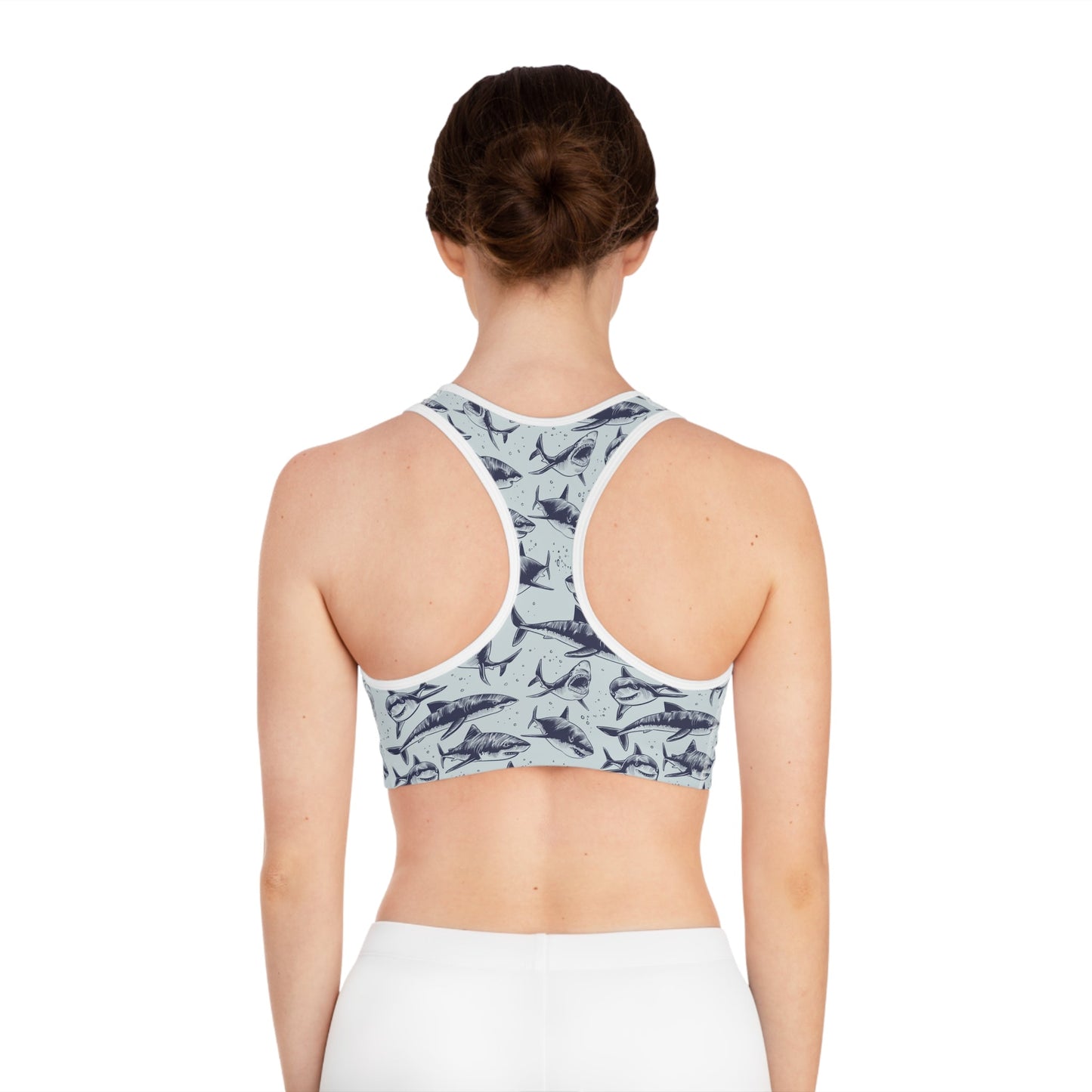 Feeding Frenzy Shark Sports Bra - Speak Out Shirts