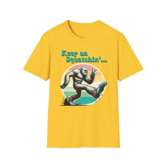Keep On Squatchin' - Retro 60's Big Foot Unisex Tee