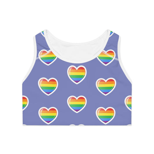 Pride Hearts Sports Bra - Speak Out Shirts
