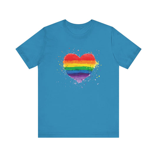 LGBTQ+ Rainbow Heart Unisex Pride Shirt