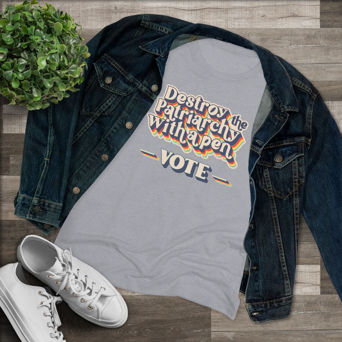 Destroy the Patriarchy With a Pen Vote Tee — Women's Political Voter Shirt