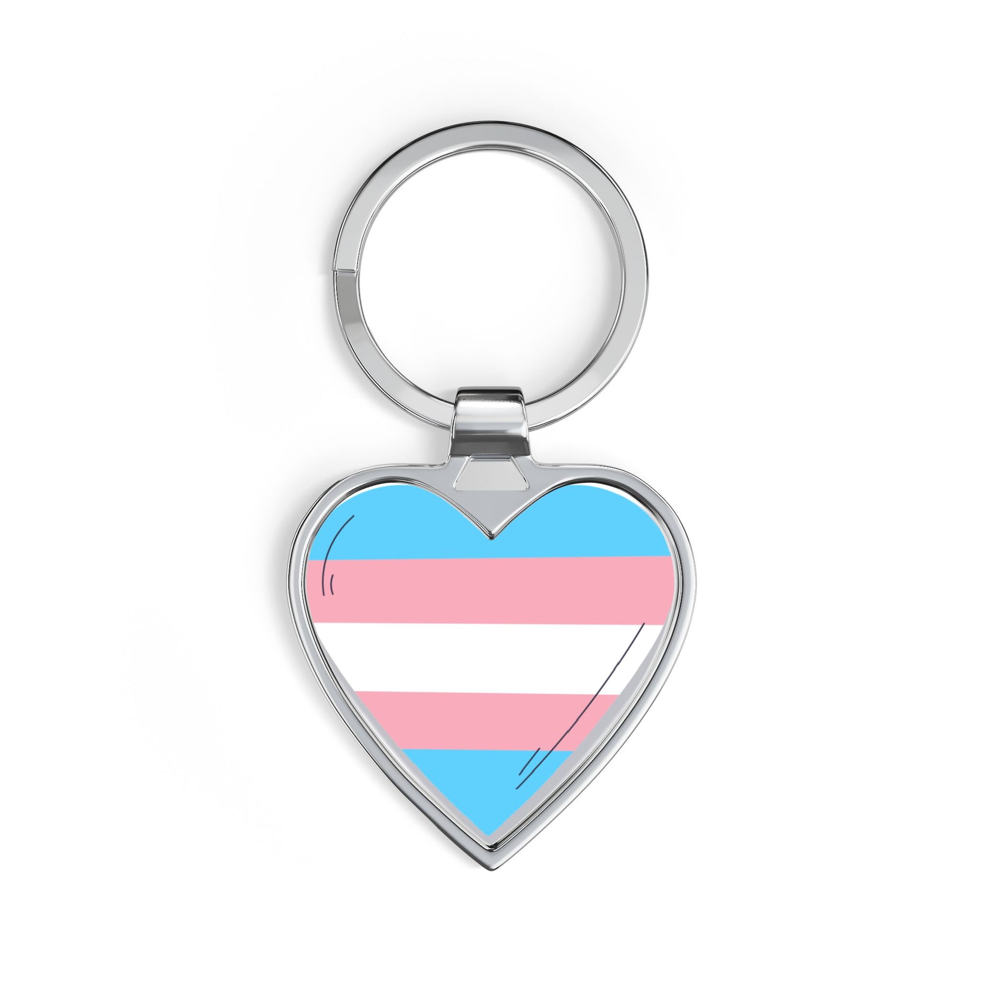 Transgender Pride Heart Keychain - Trans Flag Heart Keyring