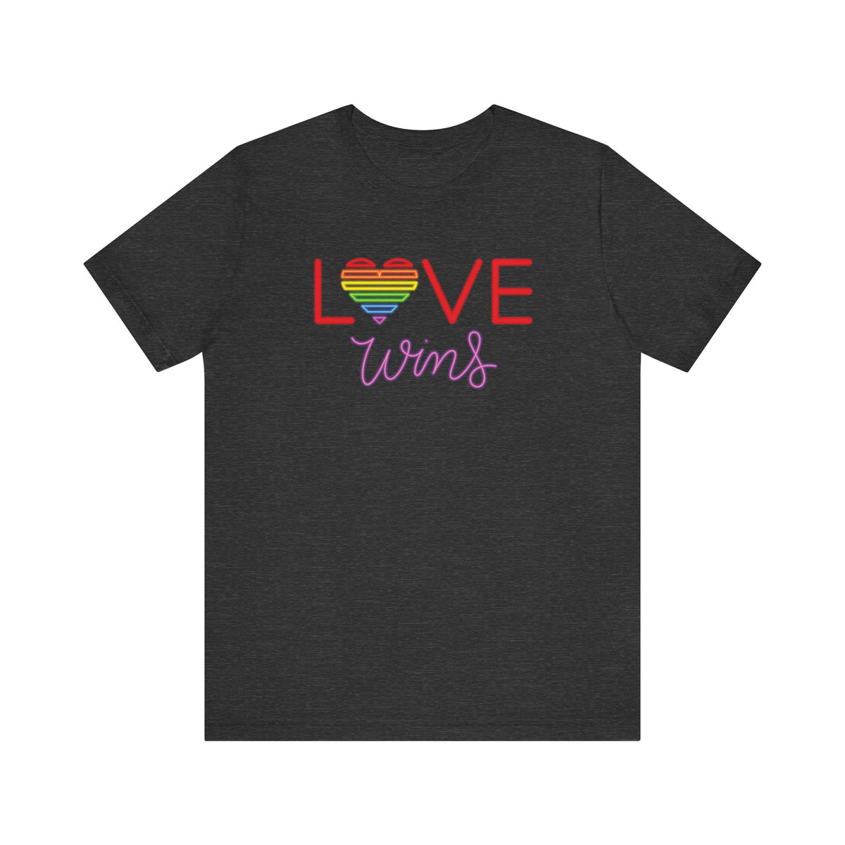 Love Wins Rainbow T-Shirt  | Pride Heart Graphic