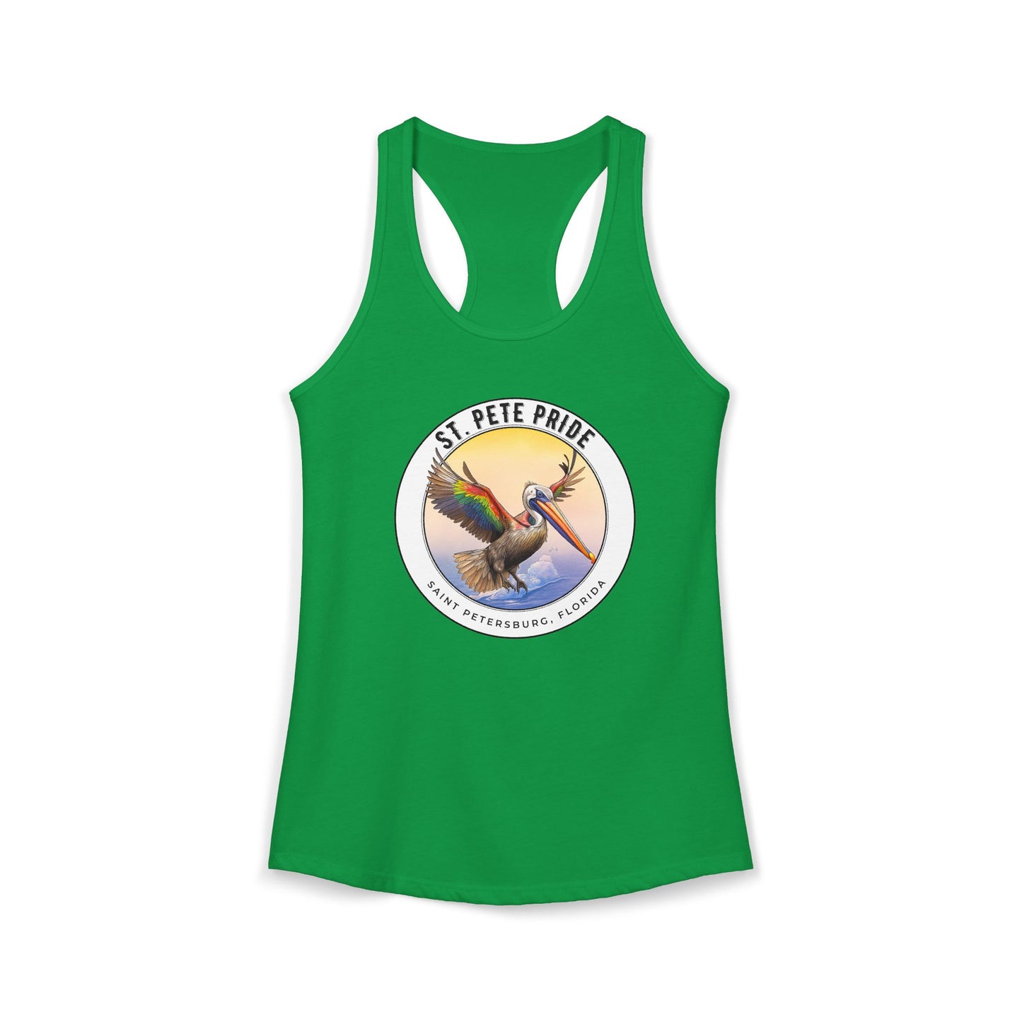 St. Pete Pride Rainbow Pelican - Ideal Racerback Tank