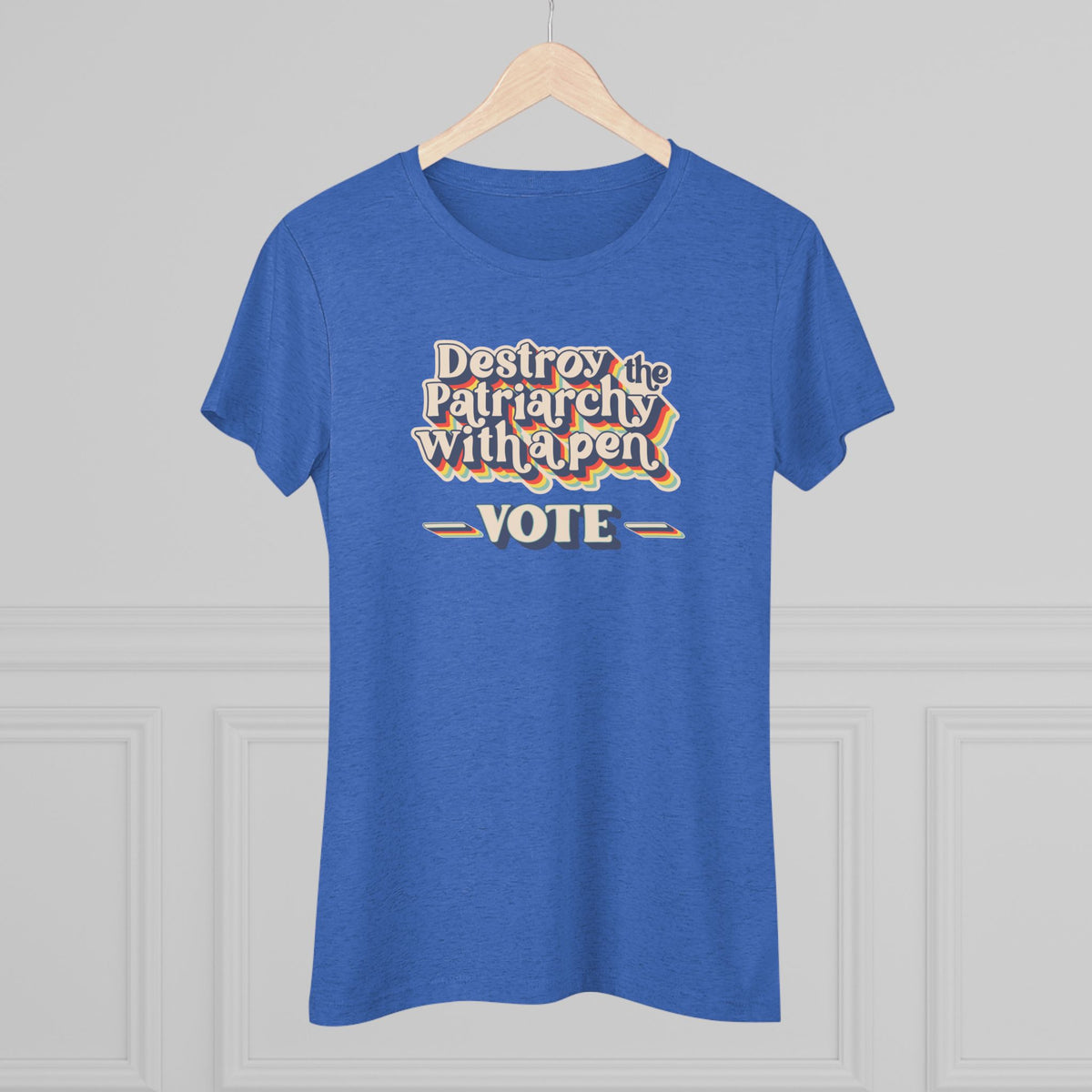 Destroy the Patriarchy With a Pen Vote Tee — Women's Political Voter Shirt