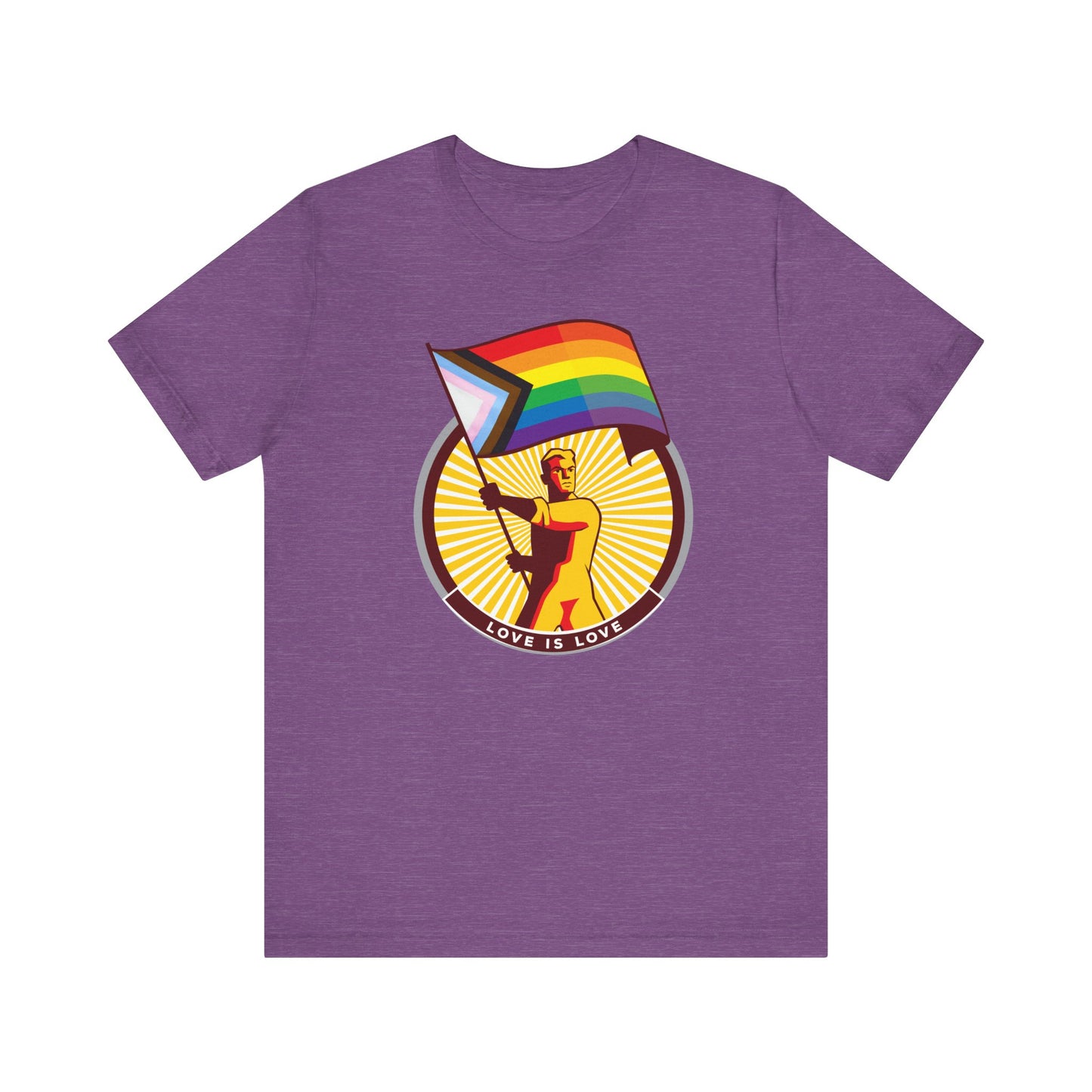 Love is Love Progress rainbow Flag Unisex Tee