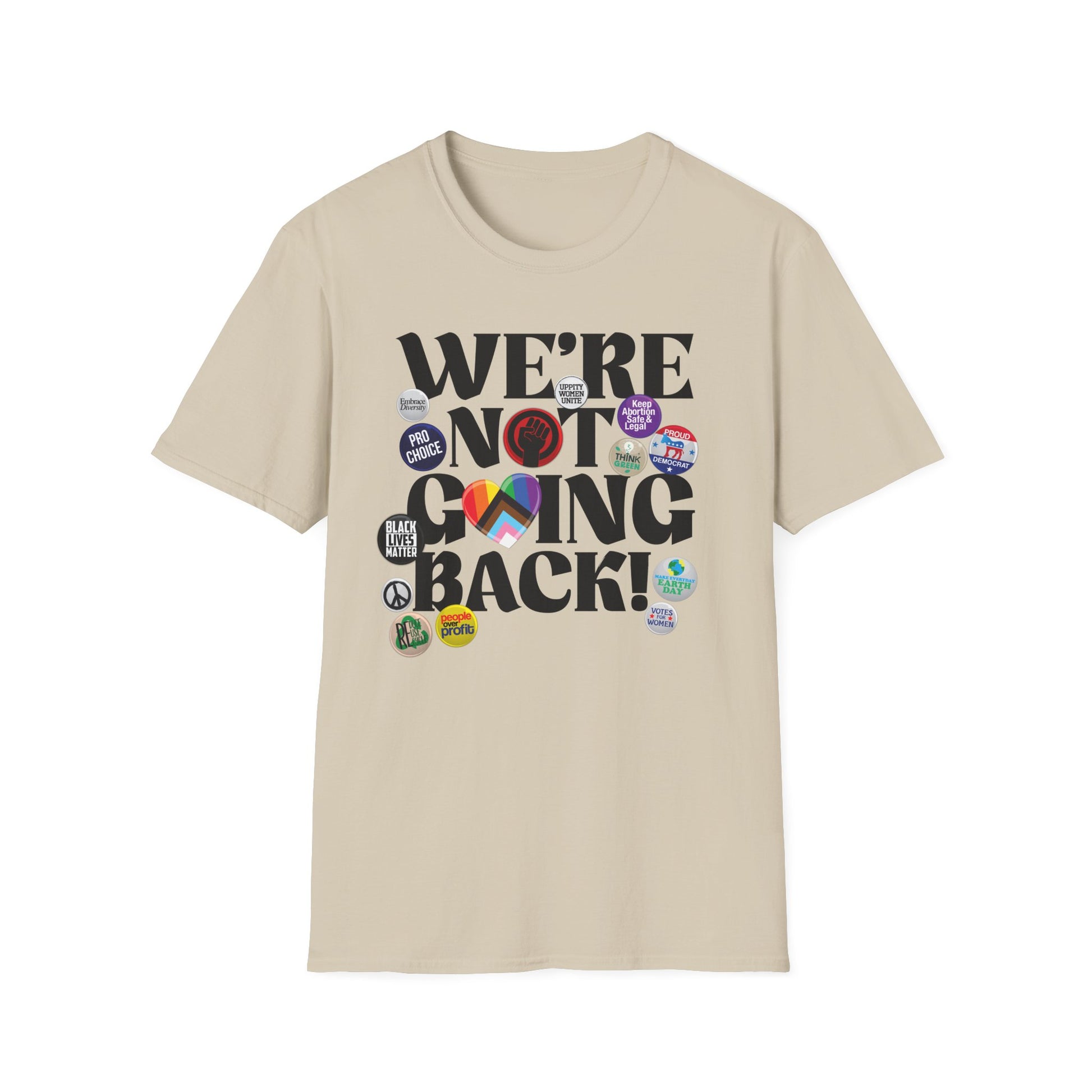 We're Not Going Back Feminist Vintage Pins Shirt