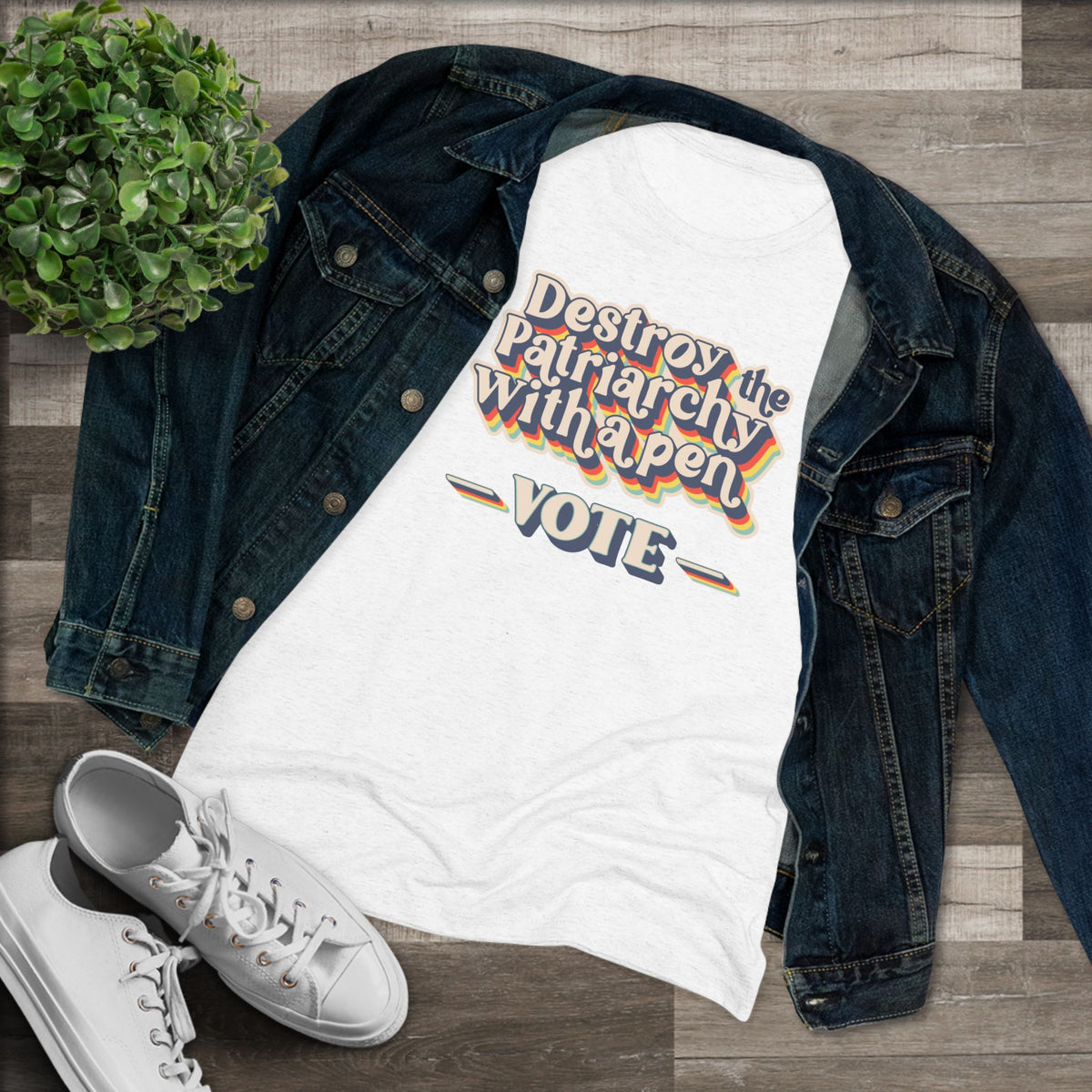 Destroy the Patriarchy With a Pen Vote Tee — Women's Political Voter Shirt