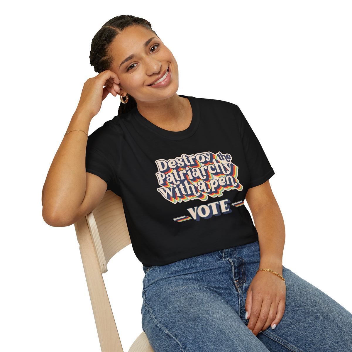 Vote T-Shirt — "Destroy the Patriarchy with a Pen" Political Activist Tee