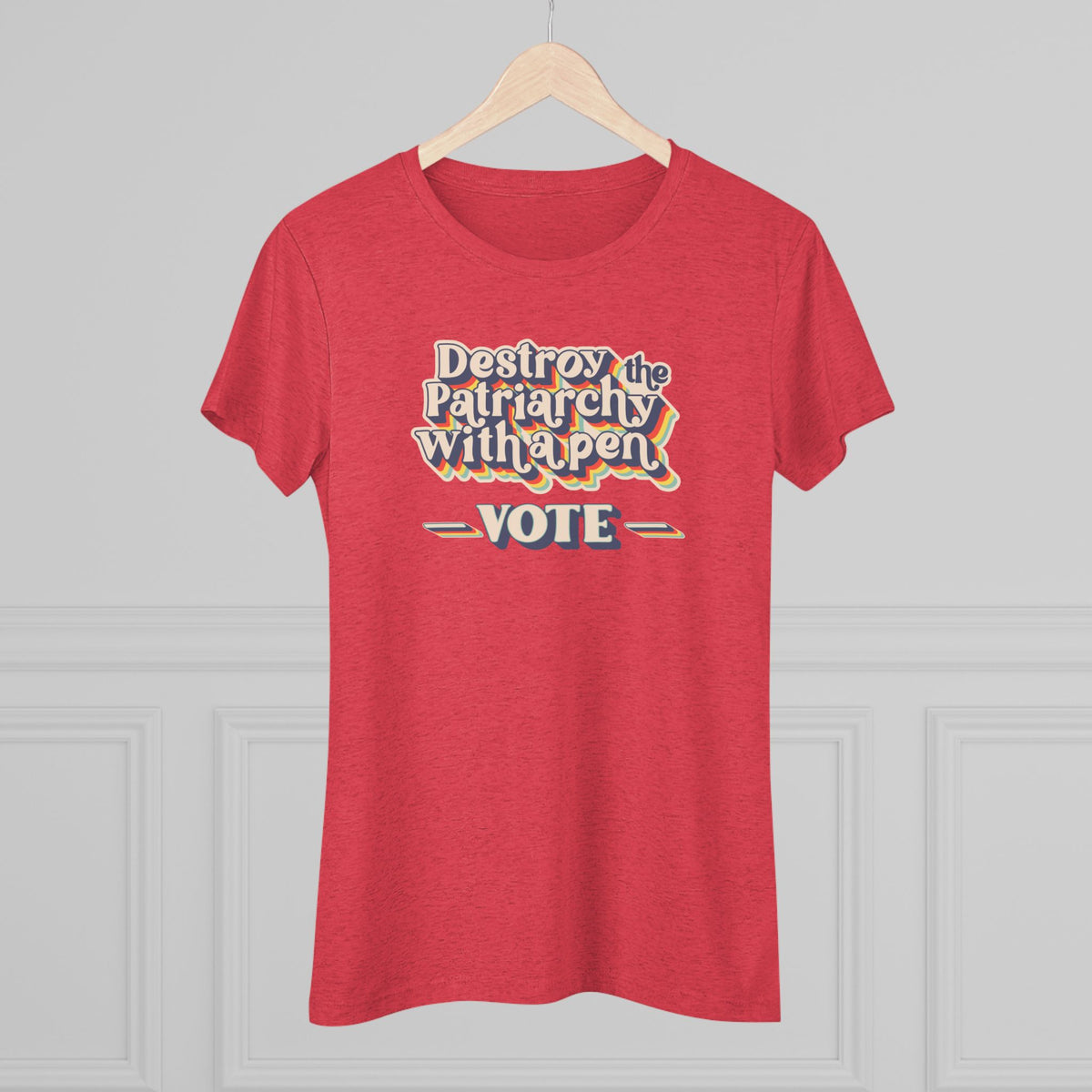 Destroy the Patriarchy With a Pen Vote Tee — Women's Political Voter Shirt
