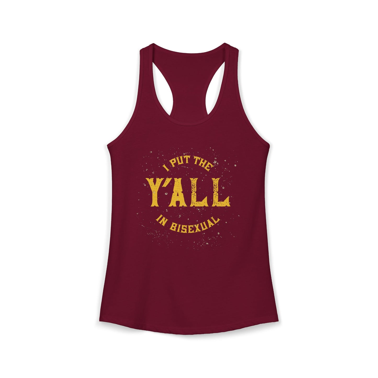 Bisexual Pride Tank Top — "I Put the Y'all in Bisexual" Racerback