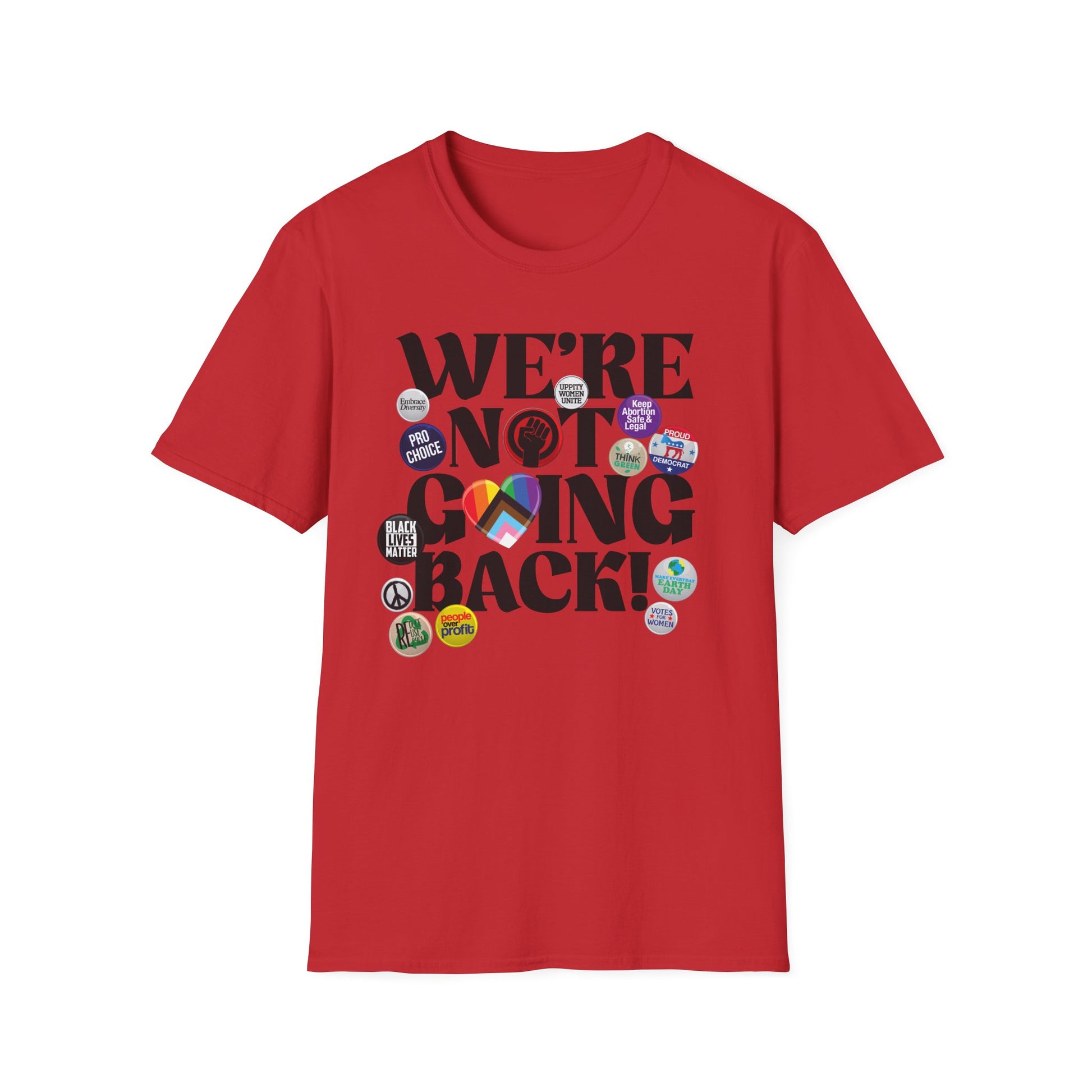 We're Not Going Back Feminist Vintage Pins Shirt