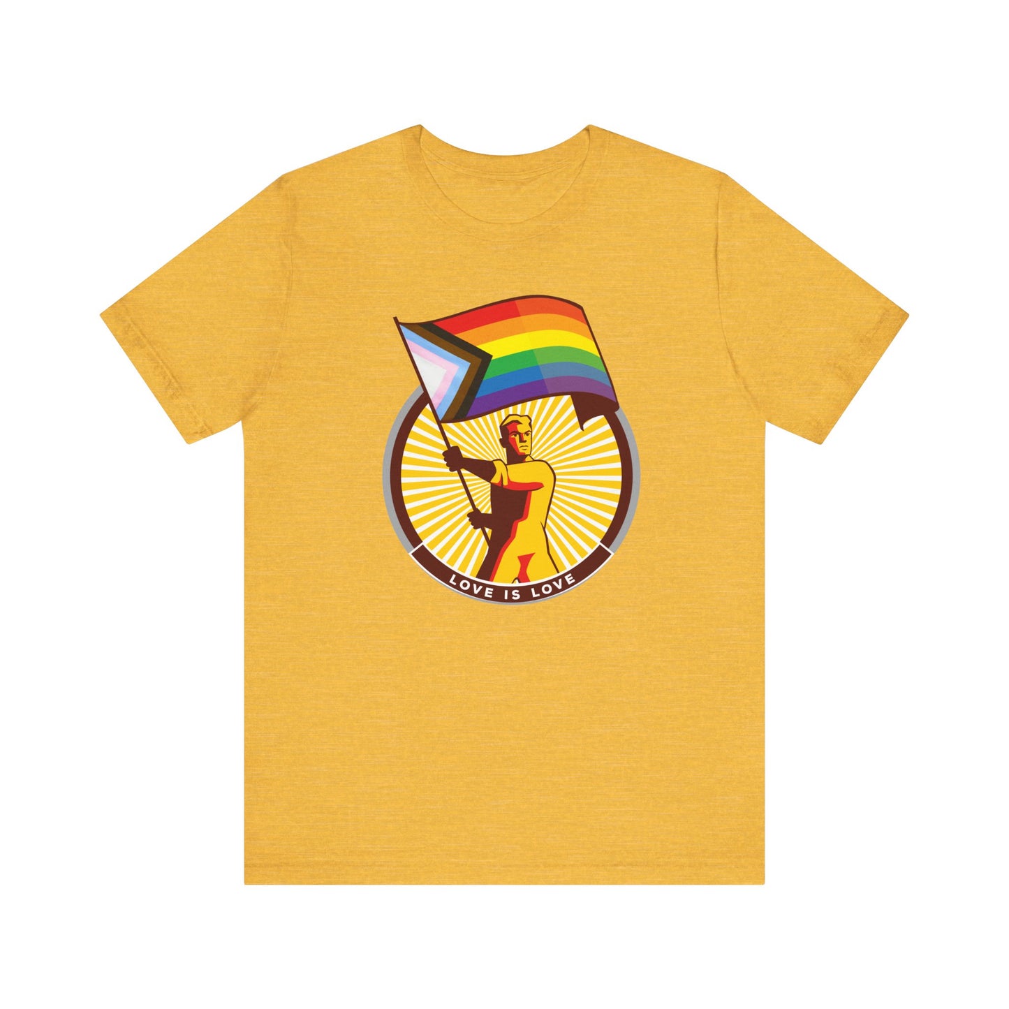 Love is Love Progress rainbow Flag Unisex Tee