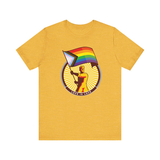 Love is Love Progress rainbow Flag Unisex Tee