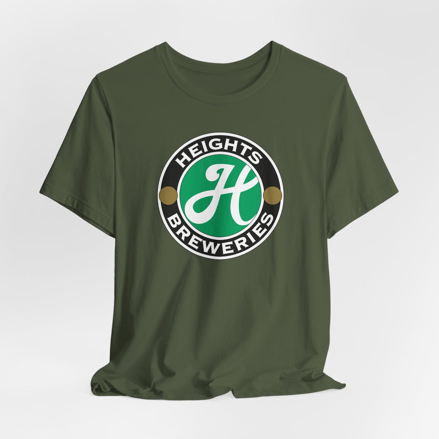 Heights Breweries Logo T‑Shirt — Retro Green Brewery Emblem Tee