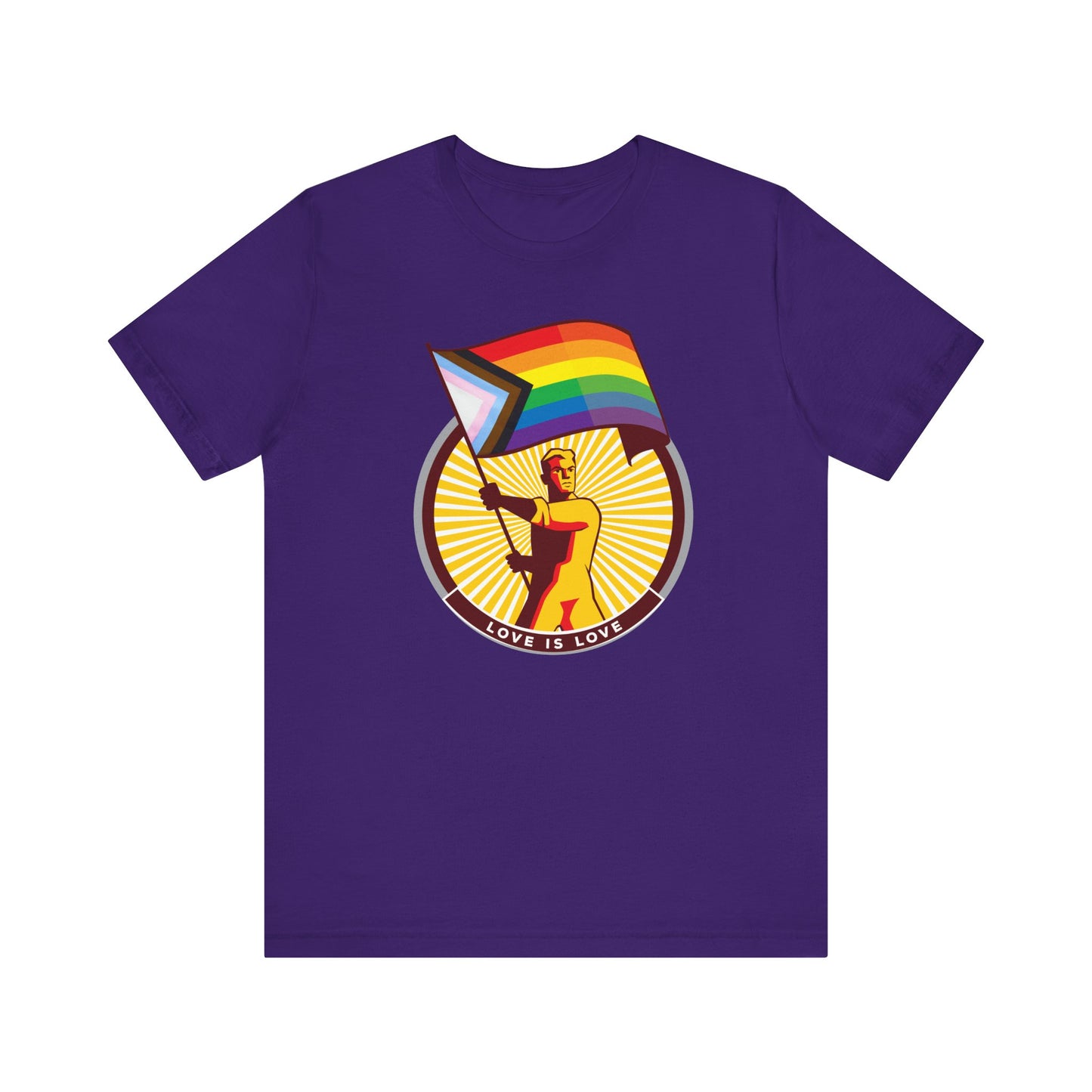 Love is Love Progress rainbow Flag Unisex Tee