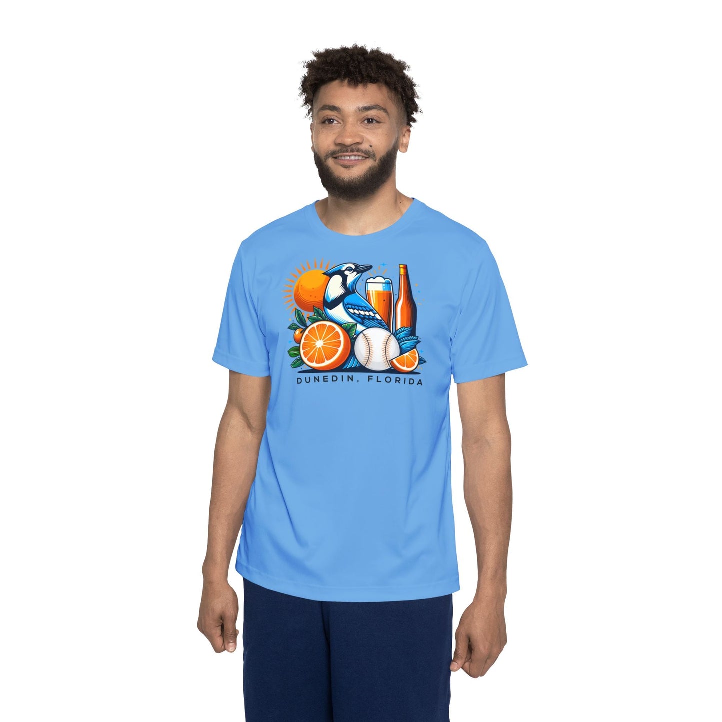 light blue mens t-shirt     bright blue t shirt      dunedin blue jays      dunedin fl blue jays      tee shirts blue       blue tee shirt
