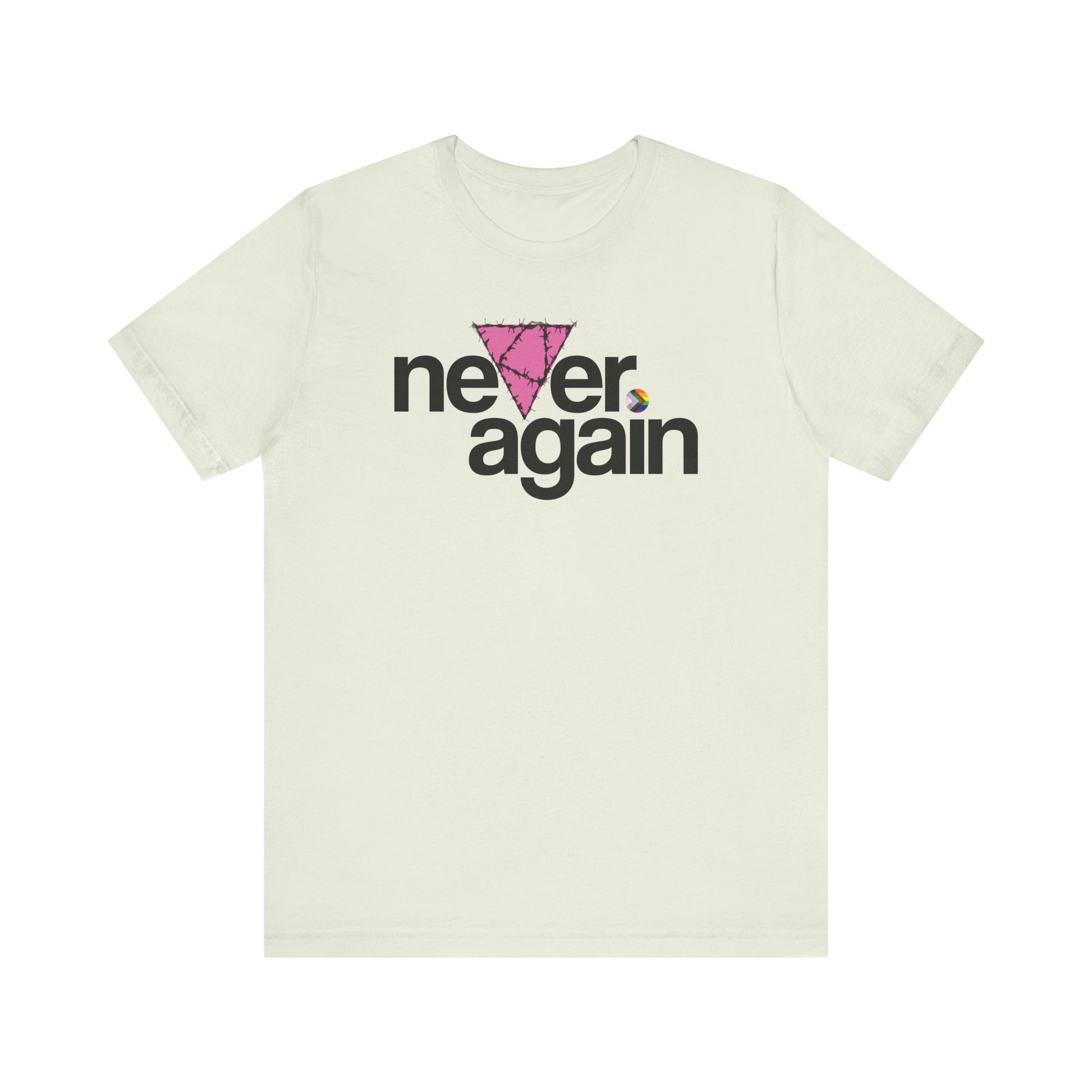 Never Again Pink Triangle Unisex Shirt - LGBTQ+ Memorial