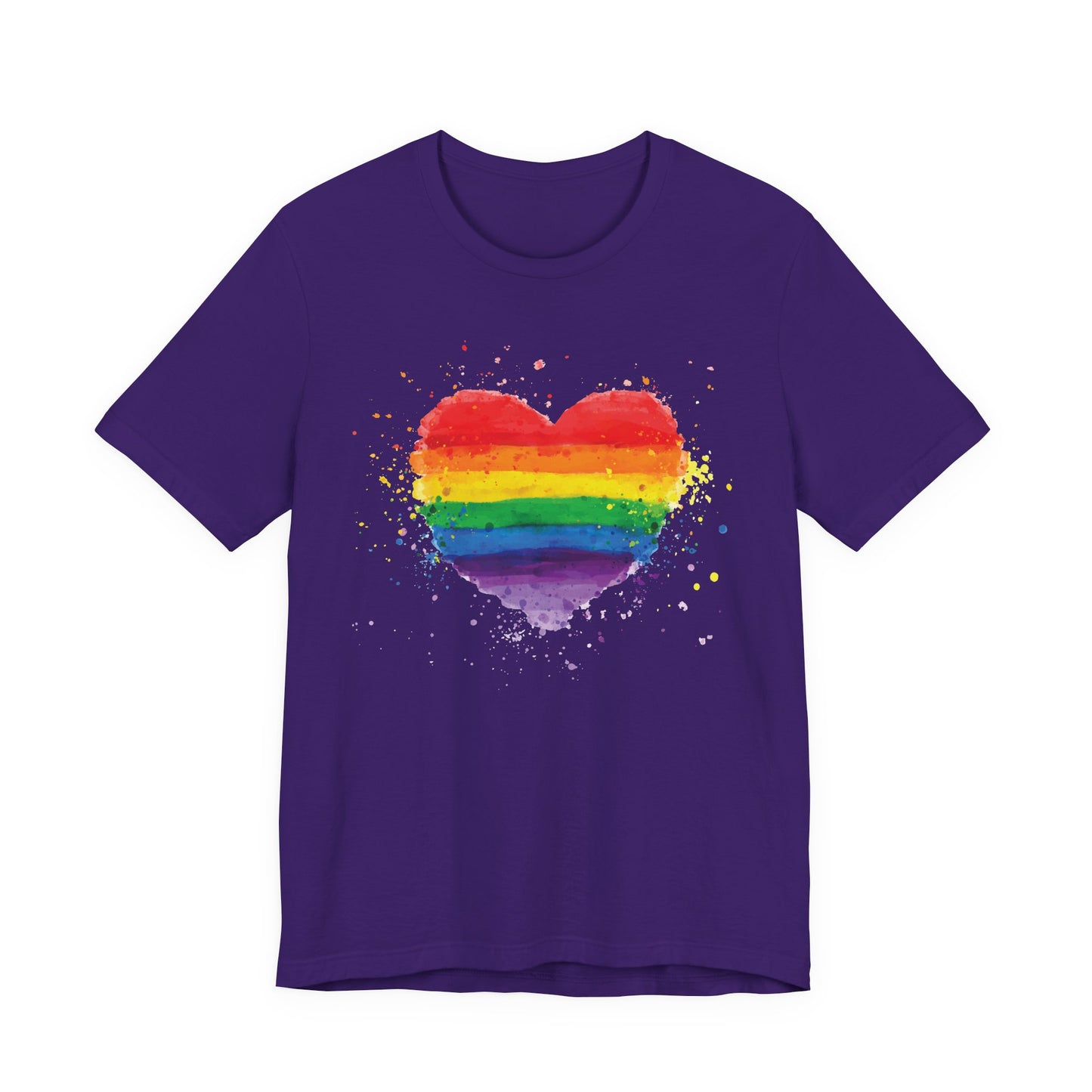 Rainbow Watercolor Heart T-Shirt — Pride Gay Lesbian LGBTQ+ Tee