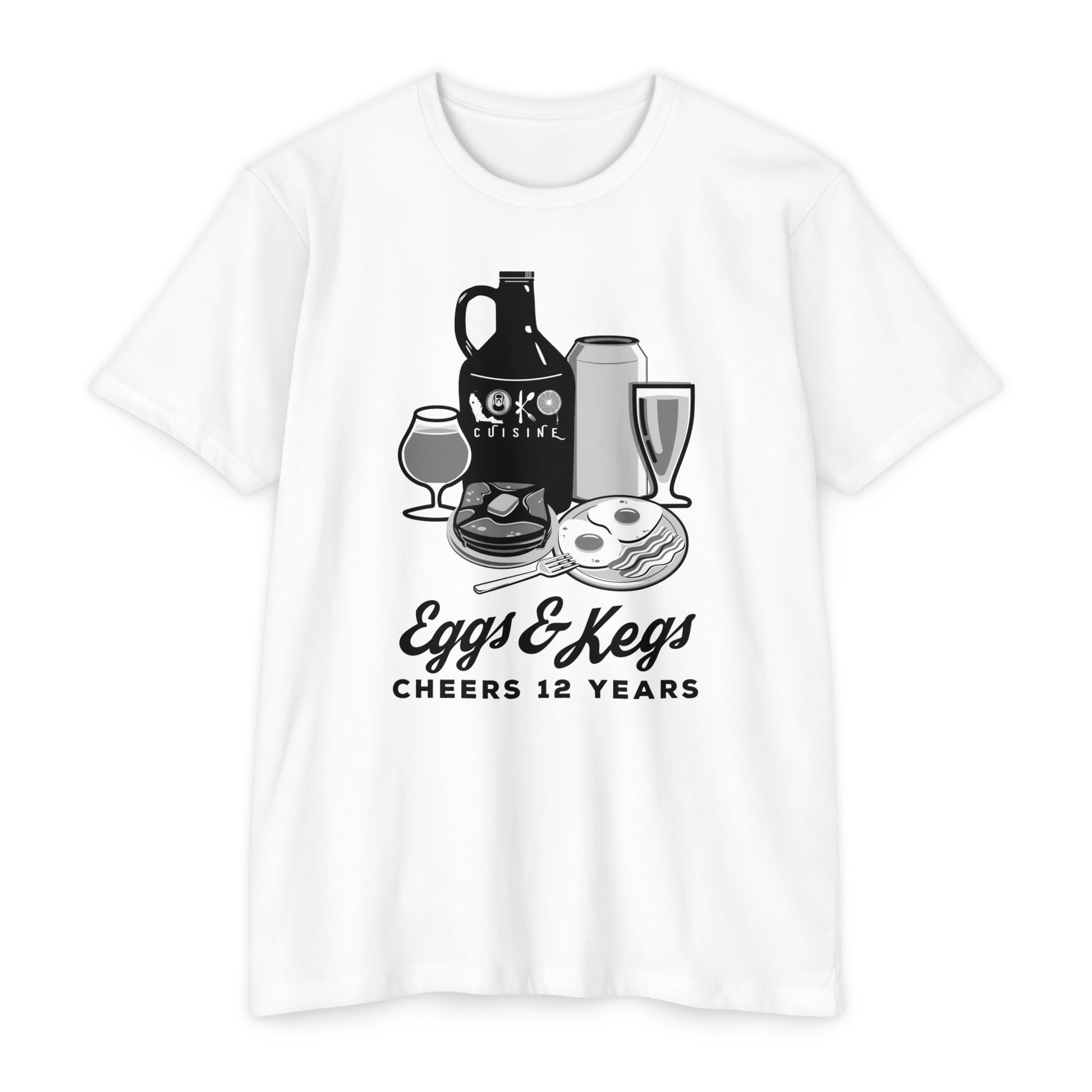 Eggs & Kegs Brunch Cheers to 12 Years Tee - LOKO Cuisine