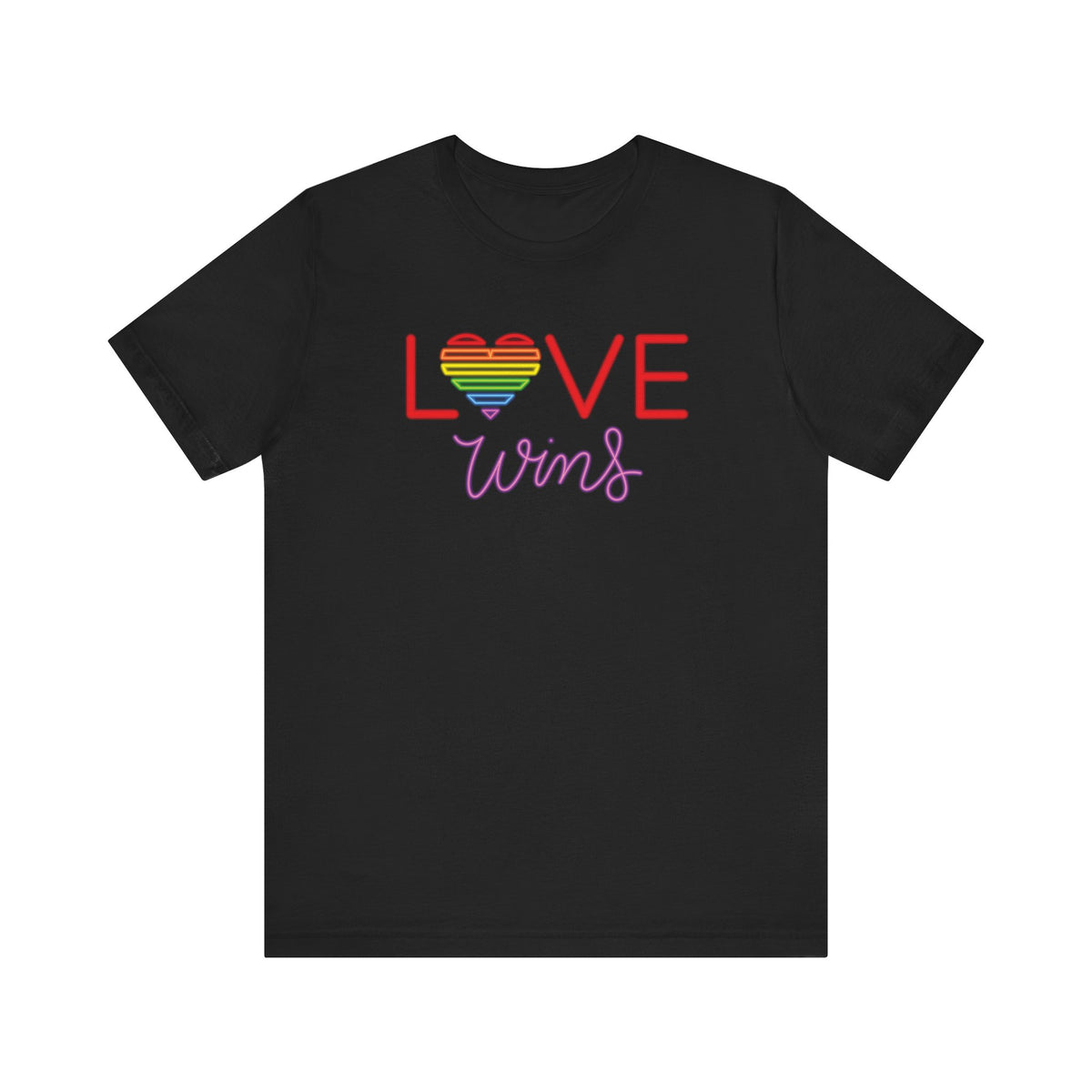 Love Wins Rainbow T-Shirt  | Pride Heart Graphic