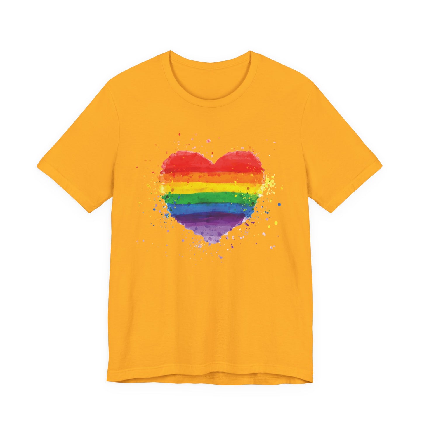 Rainbow Watercolor Heart T-Shirt — Pride Gay Lesbian LGBTQ+ Tee