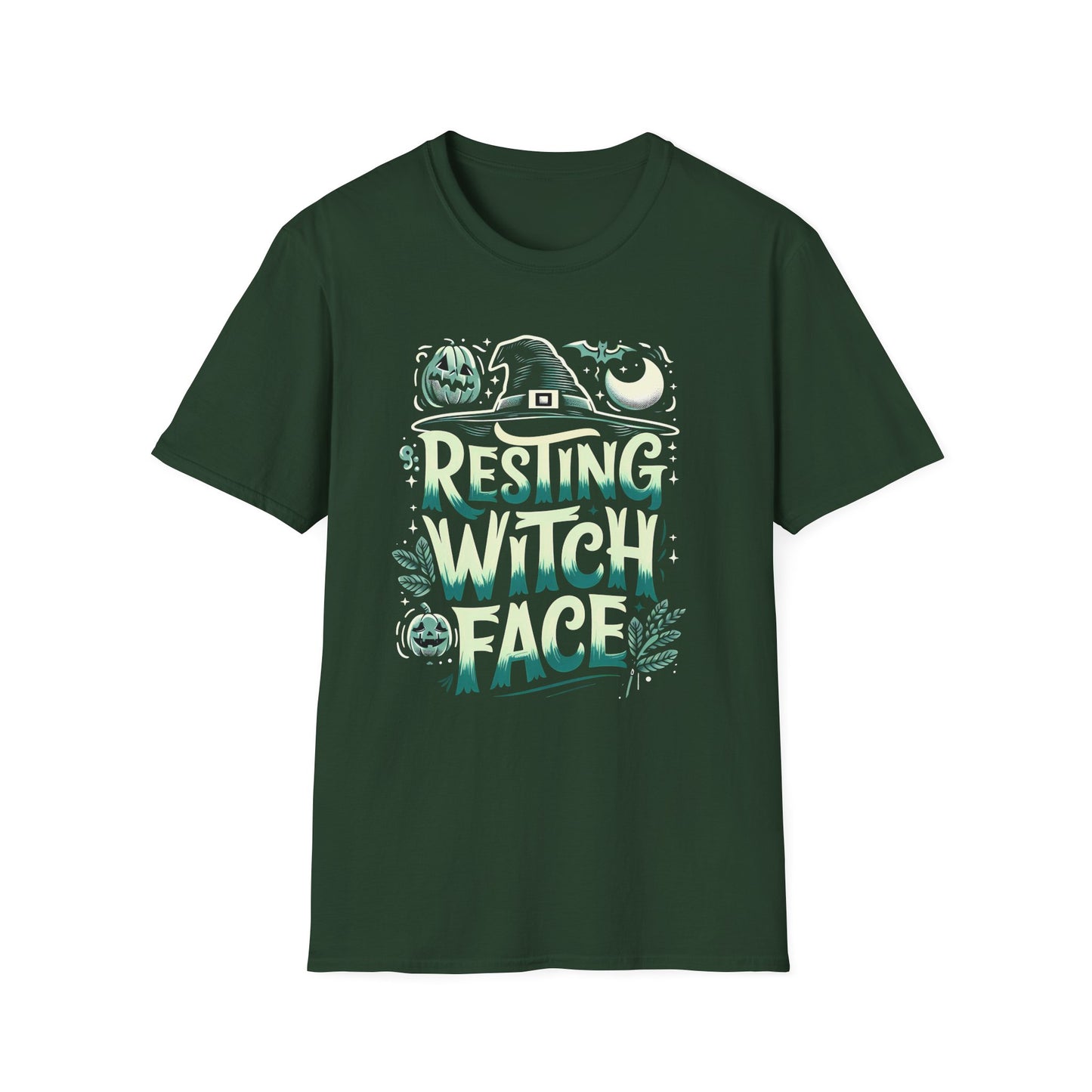 Resting Witch Face Unisex T-Shirt | Halloween Graphic Tee, Softstyle Shirt, Casual Halloween Apparel, Spooky Season Gift, Fall Fashion