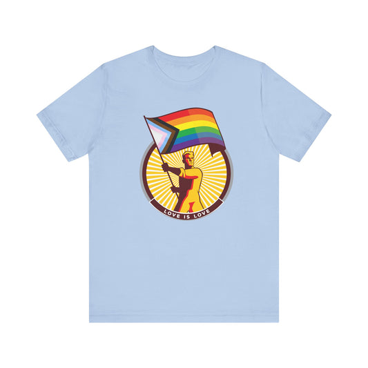 Love is Love Progress rainbow Flag Unisex Tee
