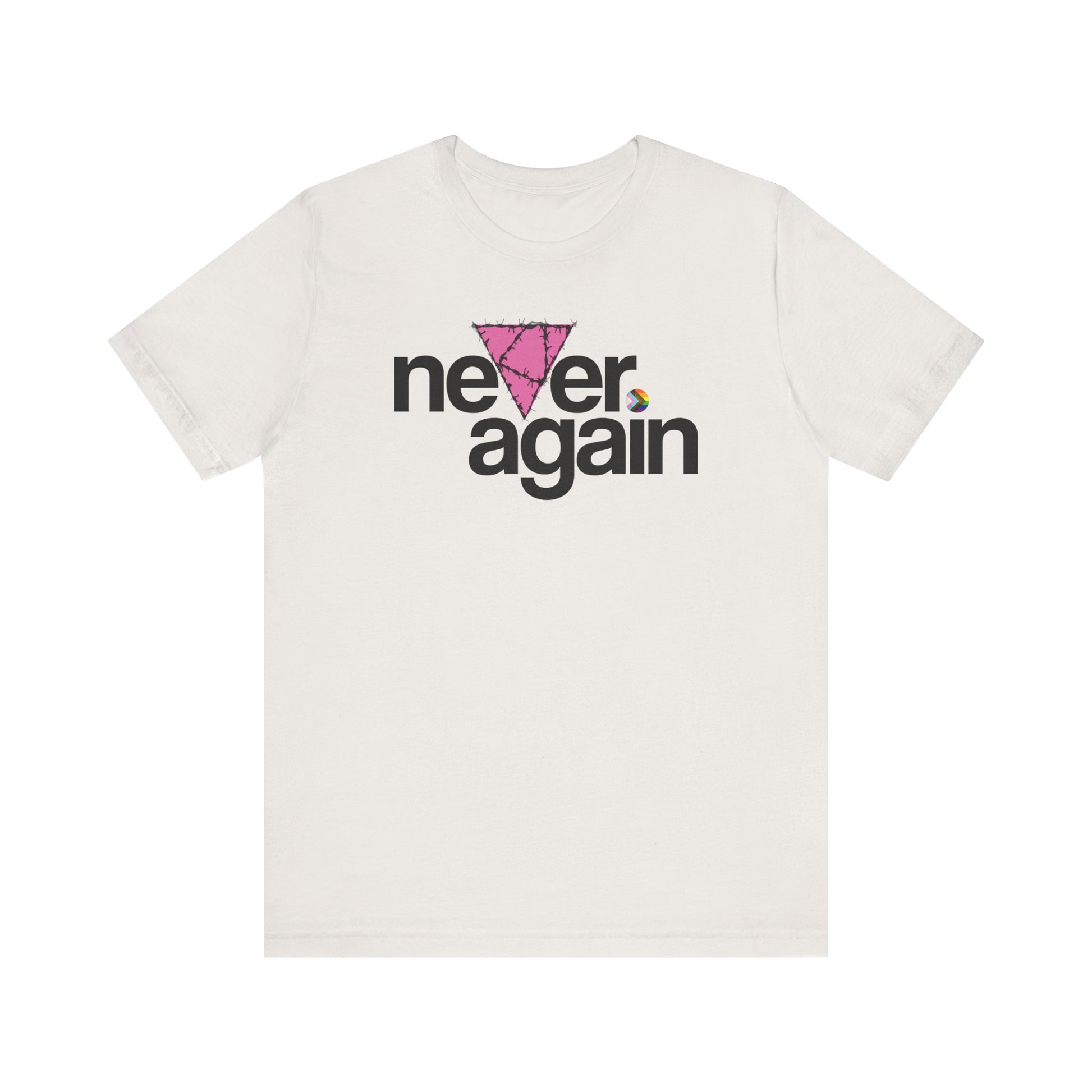 Never Again Pink Triangle Unisex Shirt - LGBTQ+ Memorial