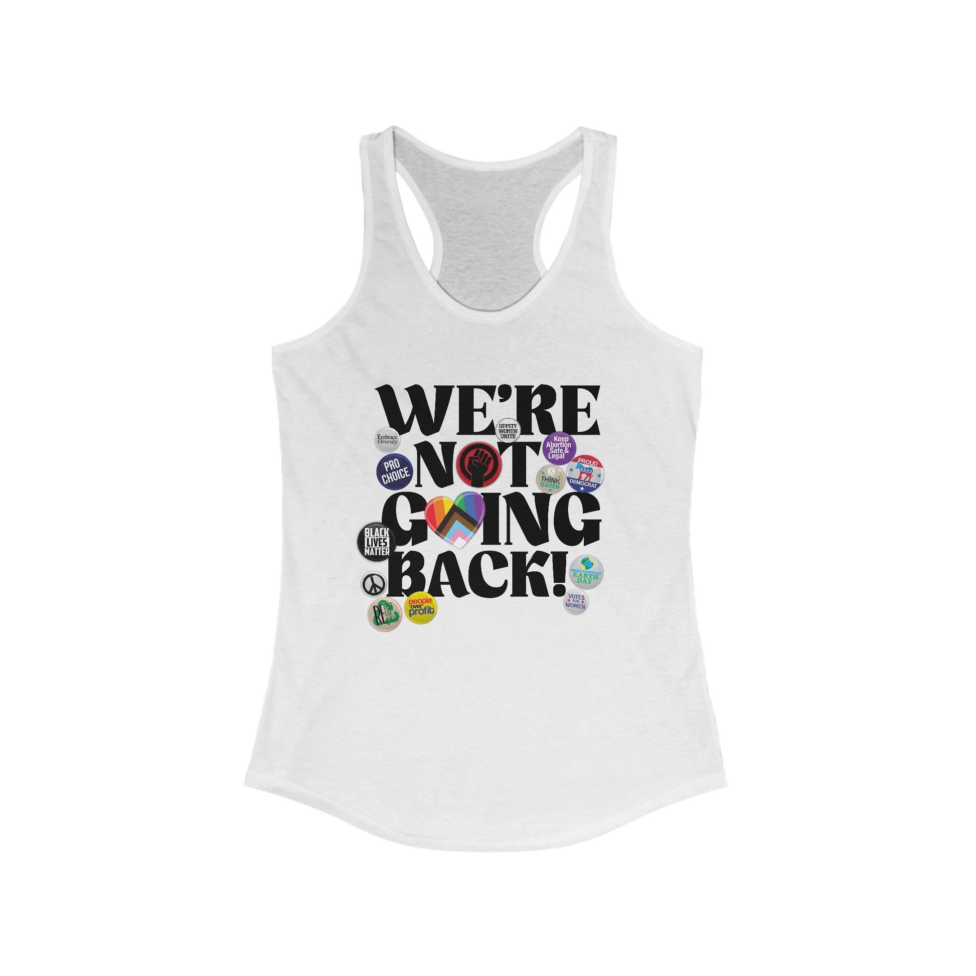 We're Not Going Back Feminist Vintage Pins Tank