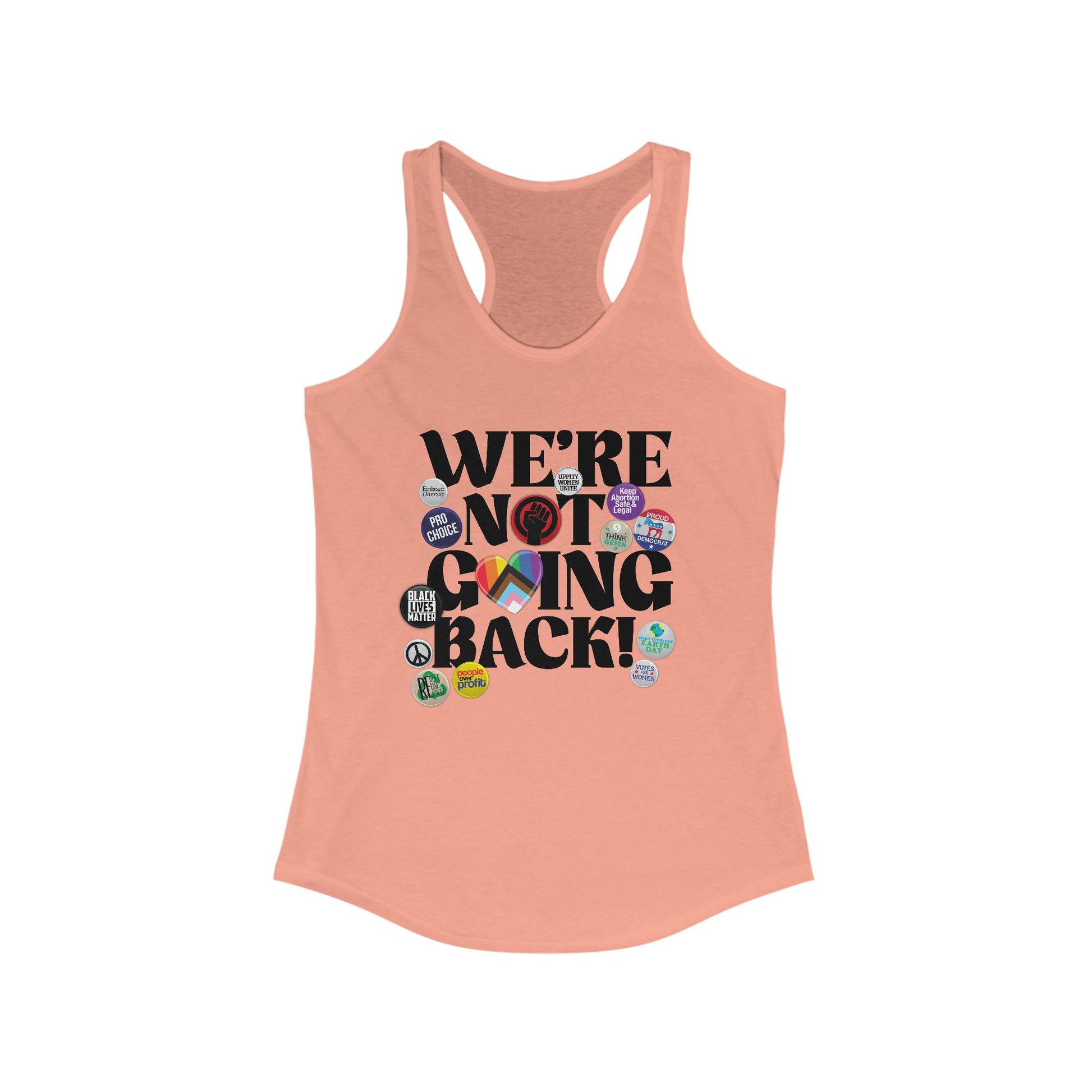 We're Not Going Back Feminist Vintage Pins Tank