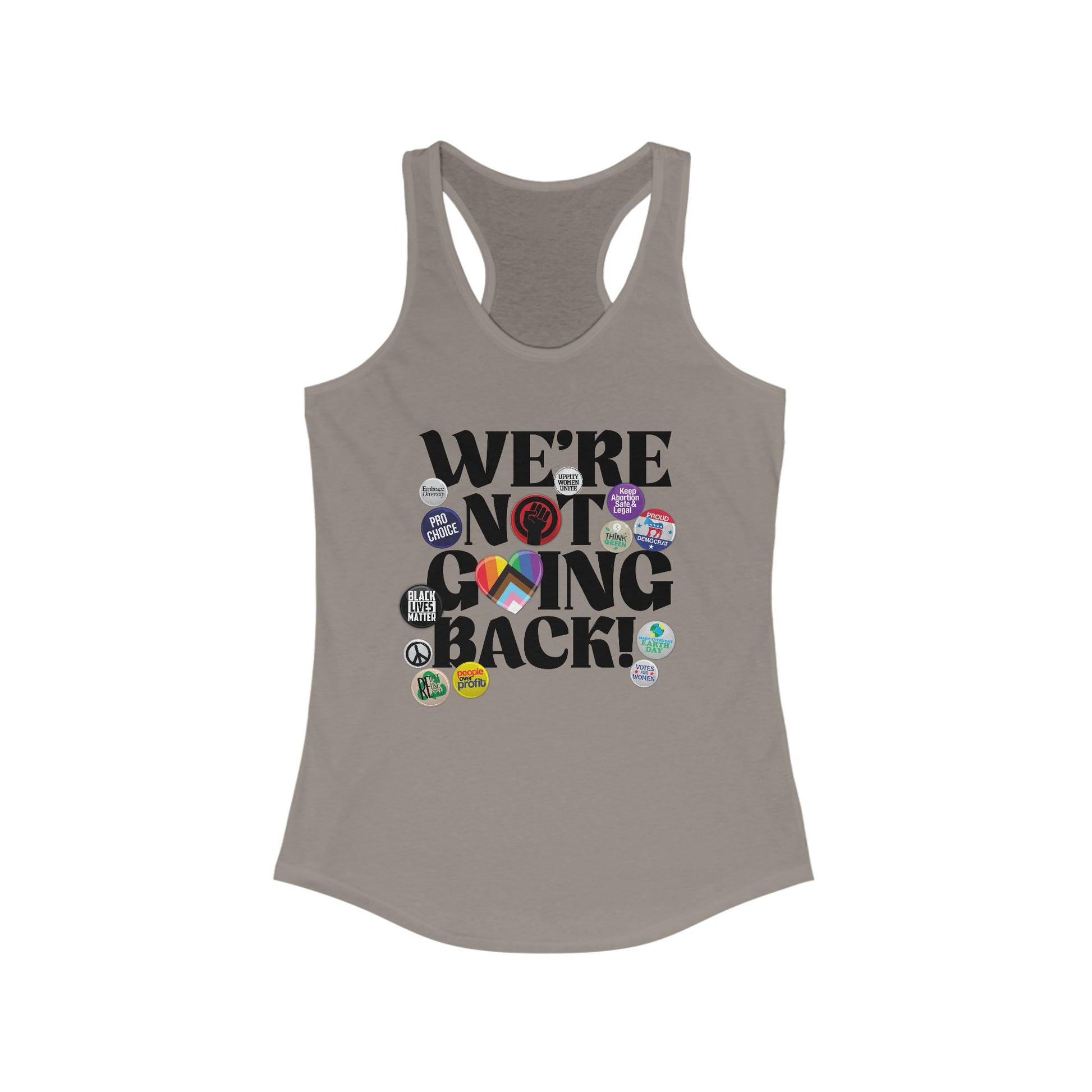 We're Not Going Back Feminist Vintage Pins Tank