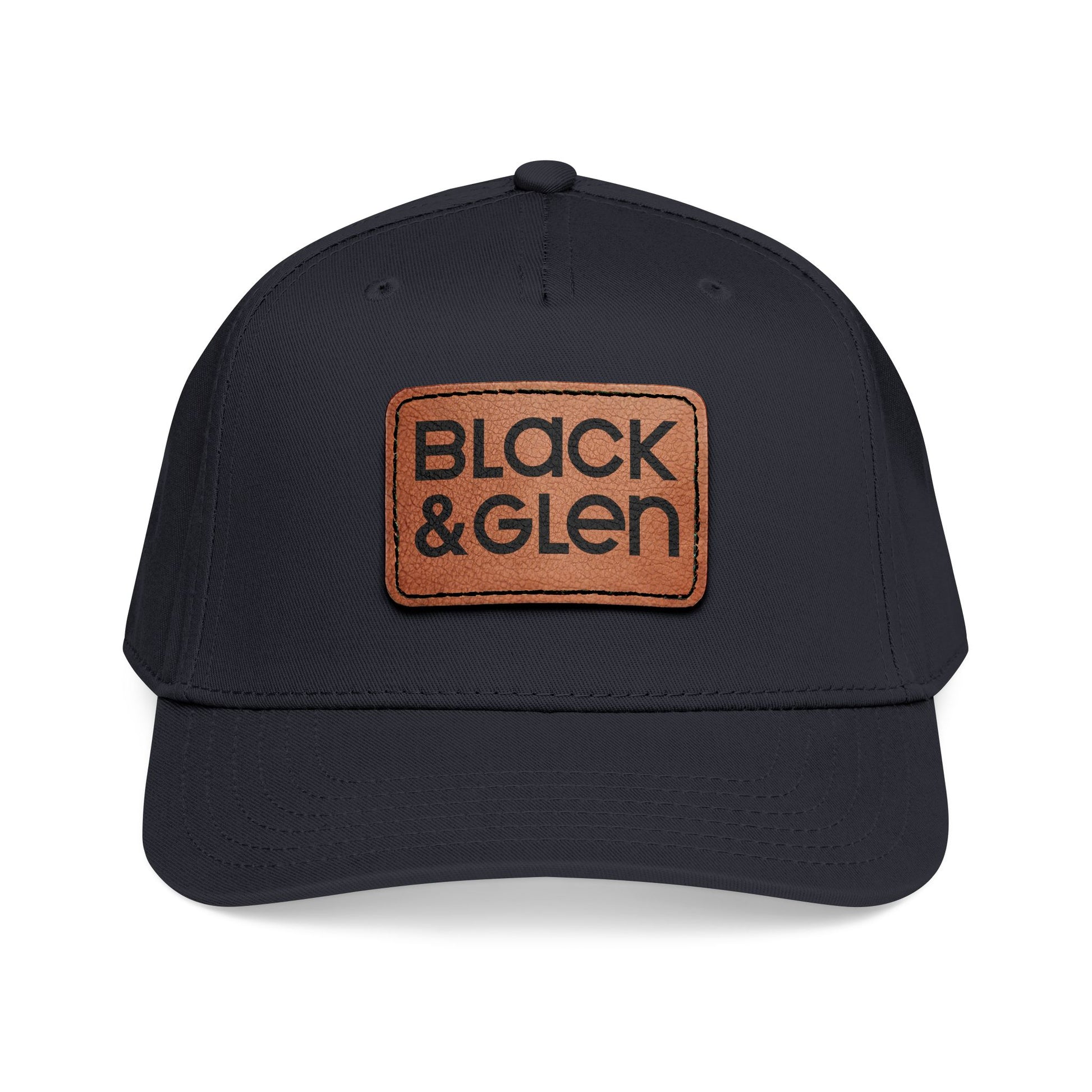 BLACK & GLEN Leather Patch Baseball Cap - Mid Profile Hat