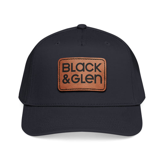 BLACK & GLEN Leather Patch Baseball Cap - Mid Profile Hat