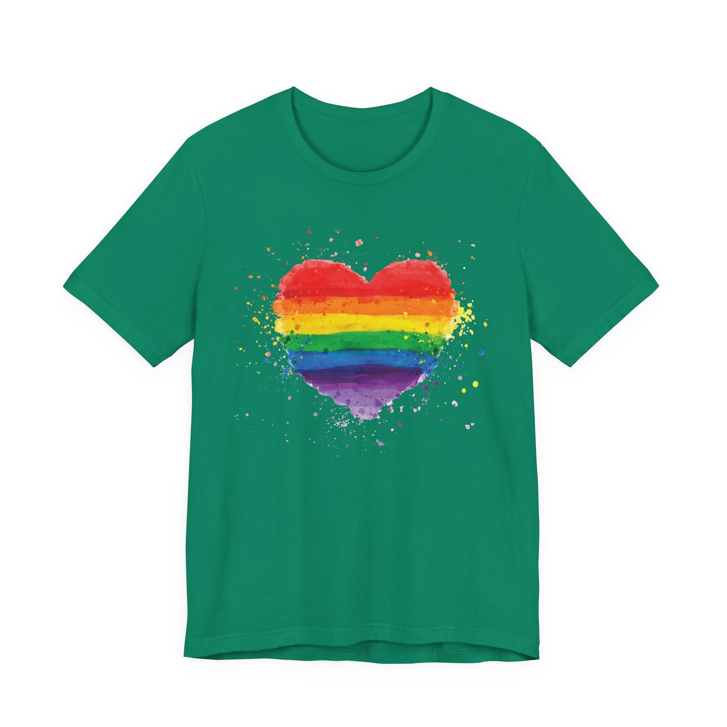 Rainbow Watercolor Heart T-Shirt — Pride Gay Lesbian LGBTQ+ Tee