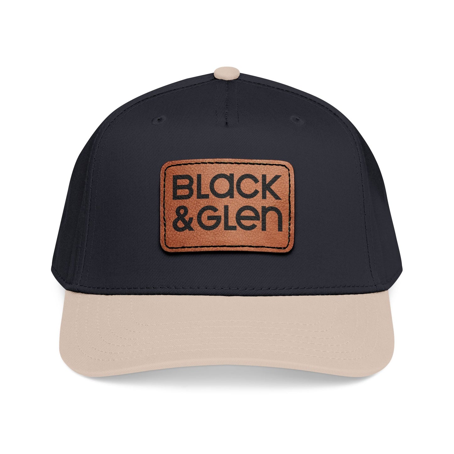 BLACK & GLEN Leather Patch Baseball Cap - Mid Profile Hat