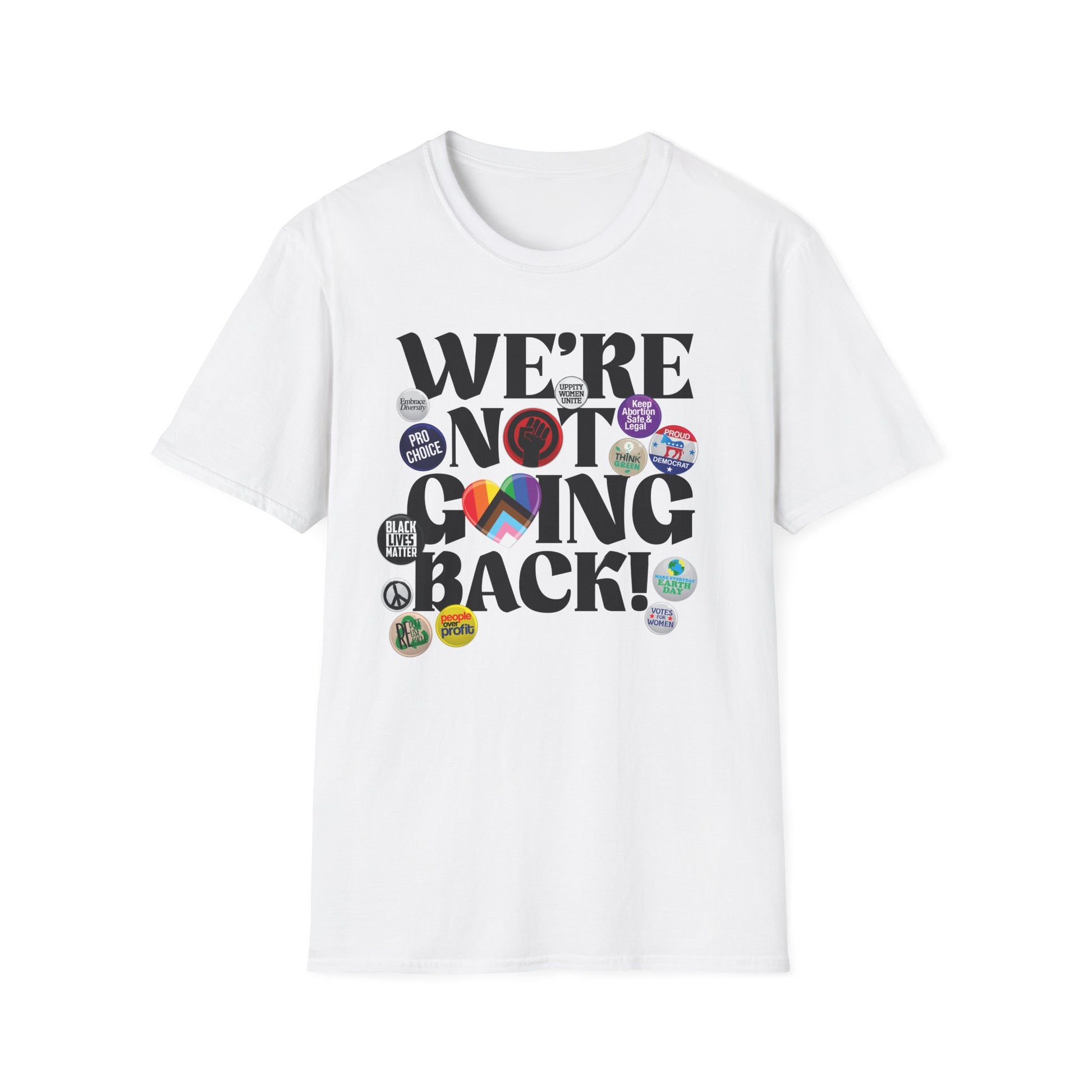 We're Not Going Back Feminist Vintage Pins Shirt