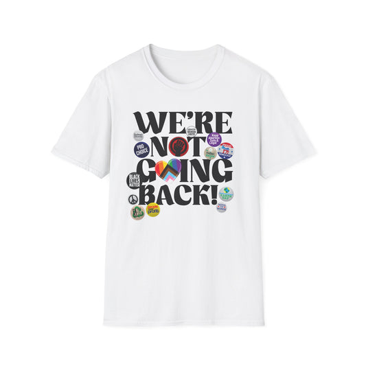 We're Not Going Back! Feminist Vintage Pins Shirt