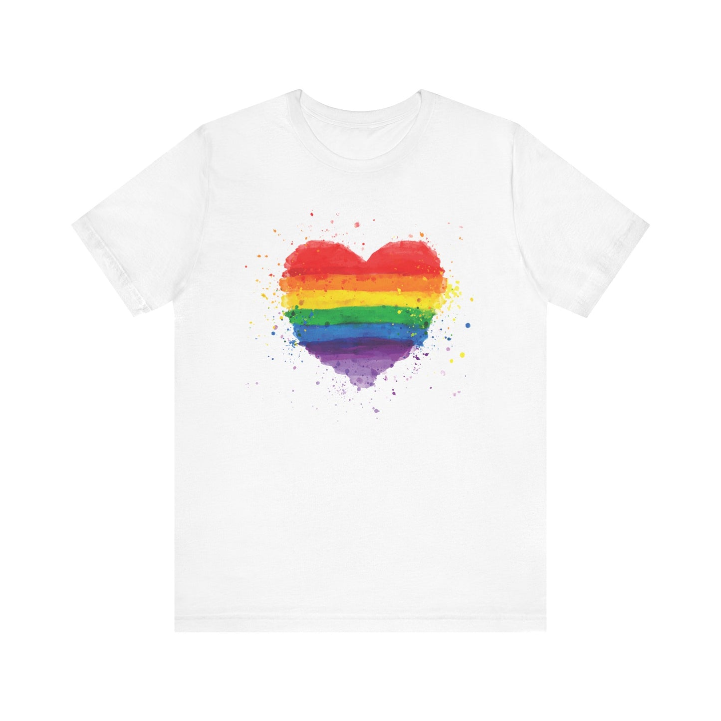 Rainbow Watercolor Heart T-Shirt — Pride Gay Lesbian LGBTQ+ Tee