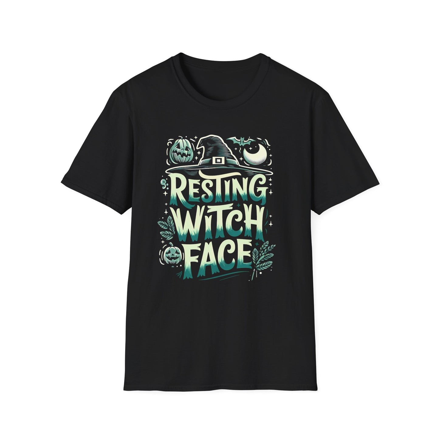 Resting Witch Face Unisex T-Shirt | Halloween Graphic Tee, Softstyle Shirt, Casual Halloween Apparel, Spooky Season Gift, Fall Fashion
