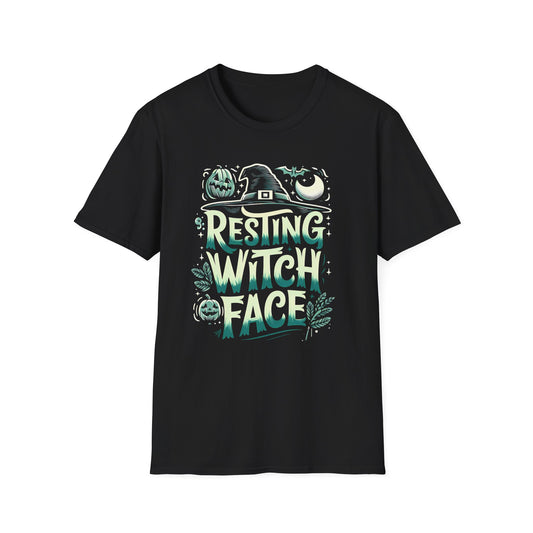 Resting Witch Face Unisex T-Shirt | Halloween Graphic Tee, Softstyle Shirt, Casual Halloween Apparel, Spooky Season Gift, Fall Fashion